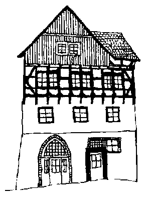 Zeichnung: Ehemalige Gasfabrik, spaetere Jugendherberge im Bilsteintal